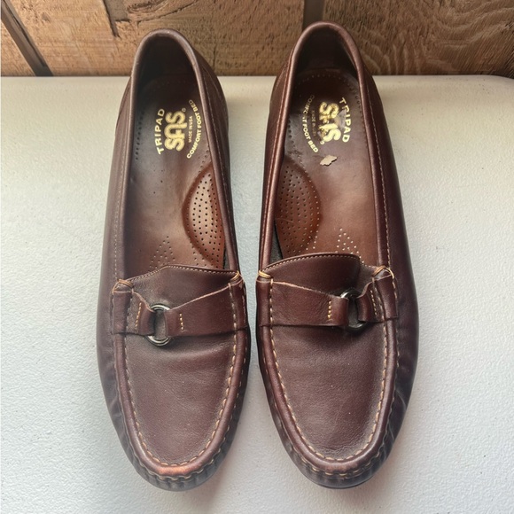 SAS loafers brown leather comfort shoes size 9 medium - Picture 1 of 6